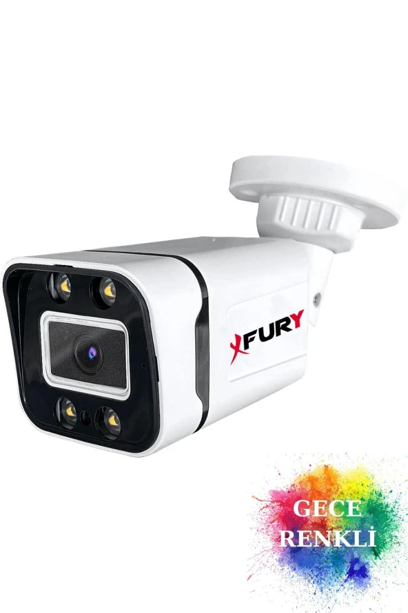 FURY 6 Kameralı 1080P Görüntü Gece Renkli Full Hd 4 x Ultra Led Gece Renkli Güvenlik Kamerası Seti 320GB - Resim 5