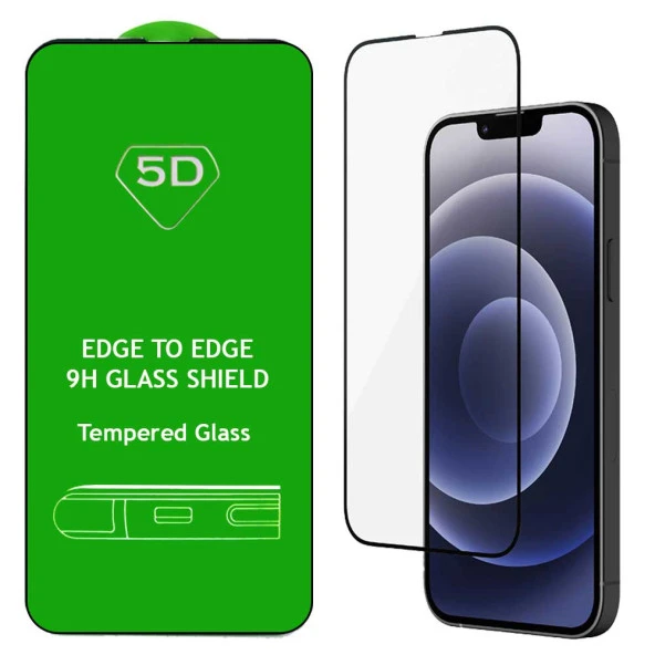 Apple iPhone 13 / 13 Pro Uyumlu 5D Tam Kaplayan Temperli Cam Ekran Koruyucu ürün görseli 1