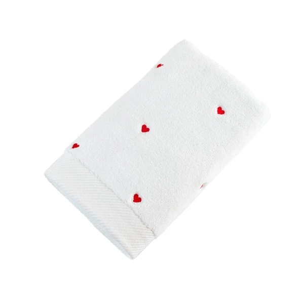 Hobby Lubow Love Beyaz Kırmızı Nakışlı 70x140 6lı Havlu Seti