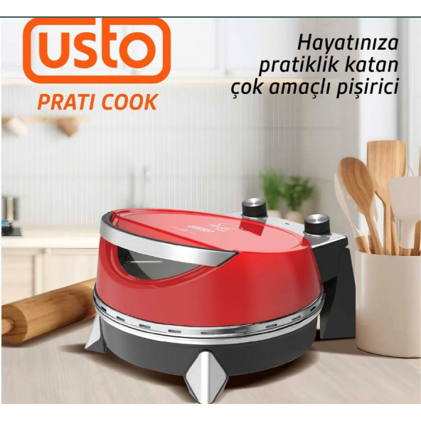 Usto 2855 Prati Cook Çok Amaçlı Pişirici Kırmızı