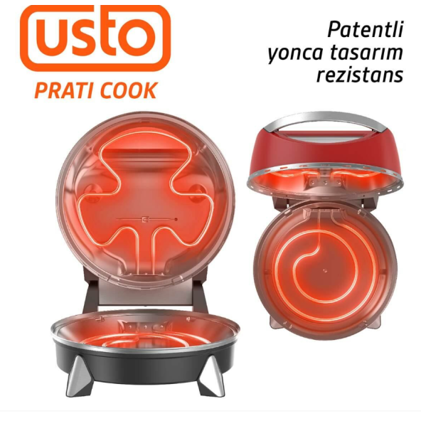 Usto 2855 Prati Cook Çok Amaçlı Pişirici Kırmızı - 5