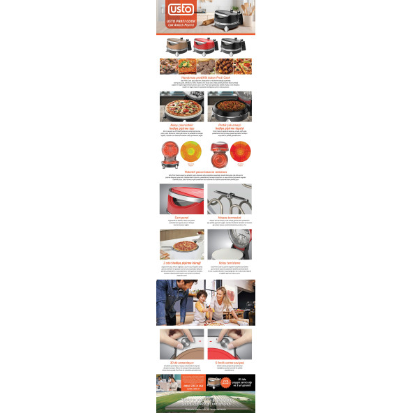 Usto 2855 Prati Cook Çok Amaçlı Pişirici Kırmızı - 6