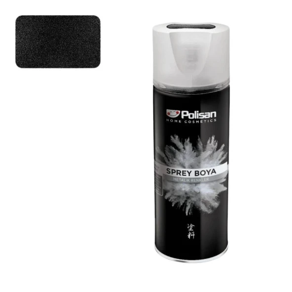 Polisan Sprey Boya Metalik Siyah 400 ML