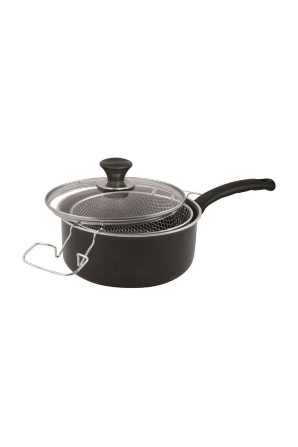 Mehtap Teflon Kızartma Tenceresi 22 CM Tek Saplı Cips Tenceresi