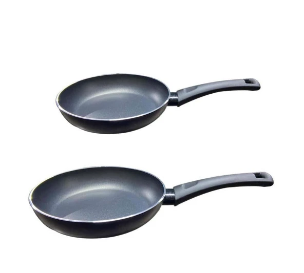 Mehtap Teflon Tava 2li Set İndüksiyon Tabanlı Lacivert Renk 24+28 CM