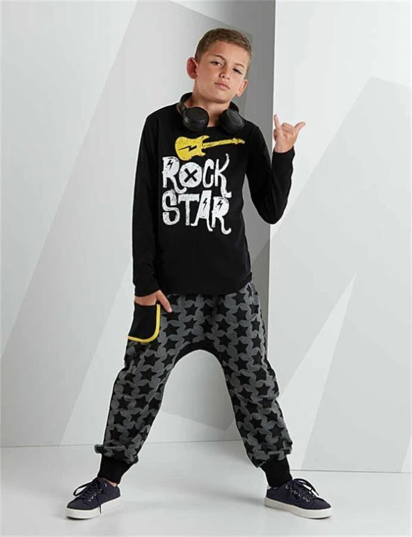 Denokids Erkek Çocuk Star Rock Hip-Hop Takım MS-19S1-054