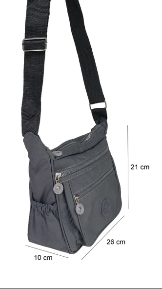 LV-2225 KRİNKIL KUMAŞ BÜYÜK BOY KADIN OMUZ ÇANTASI - Resim 4