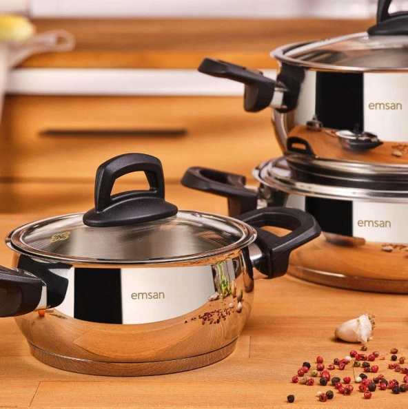 Emsan Aren 8 Prç Tencere Seti Çelik - 2