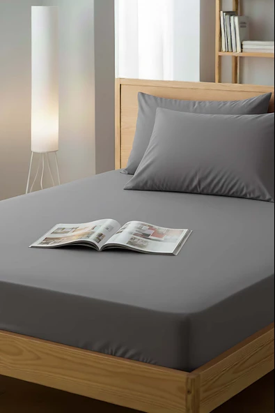 Rivaİstanbul Gri Tek Kişilik Lastikli Çarşaf ürün görseli