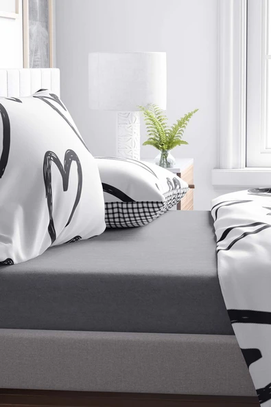 Rivaİstanbul Gri Tek Kişilik Lastikli Çarşaf - Resim 6