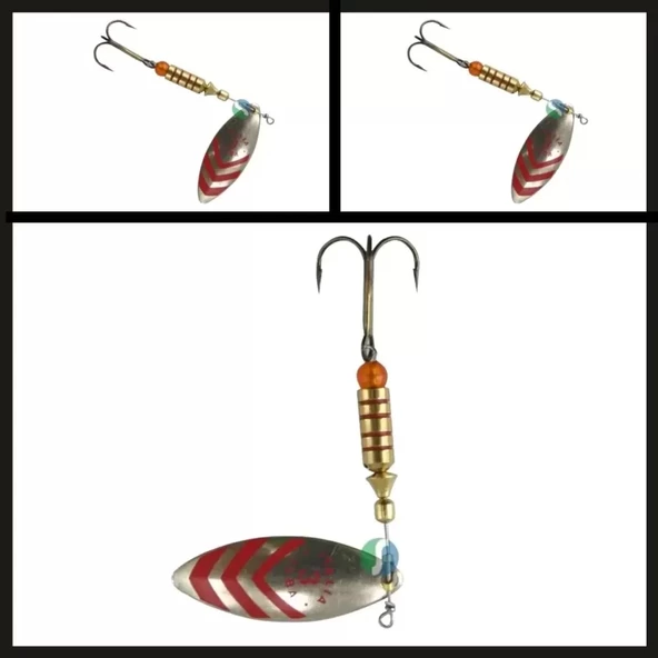 Uyguna-Yakala Gümüş/kırmızı No:3 Lungo Sergente Döner Kaşık-KAŞ.205 - Resim 2