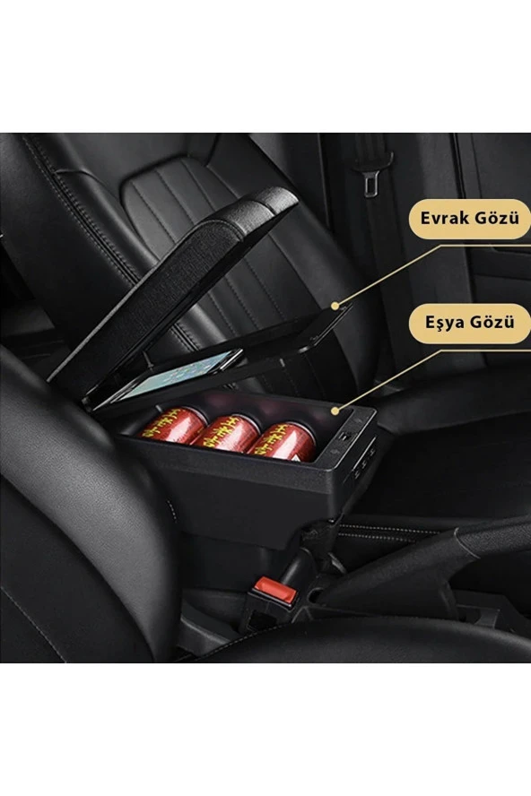 Kia Rio 2017 Ve Sonrası Delmesiz Vidasız Kol Dayama Kolçak Siyah Dikişli - 6