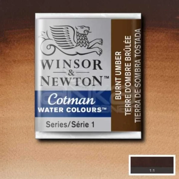 Winsor & Newton Tablet Sulu Boya No:076 Burnt Umber