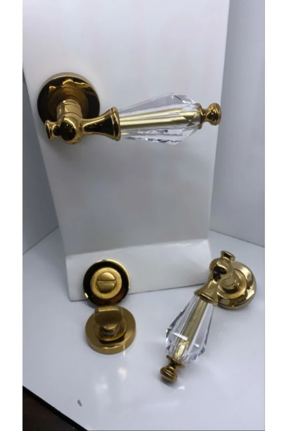 Topkapı Kristal Albrifin Rozetli Wc Kapı Kolu