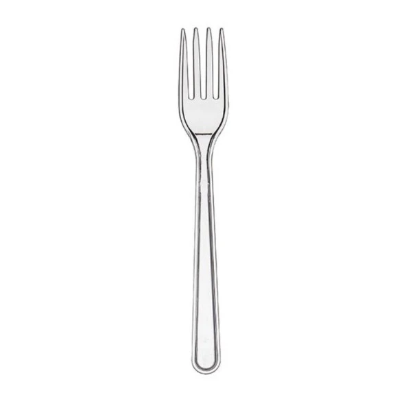 Poppy Plastik Lüks Çatal - 18 Cm. - Şeffaf - 50 Adetlik 10 Paket - 5