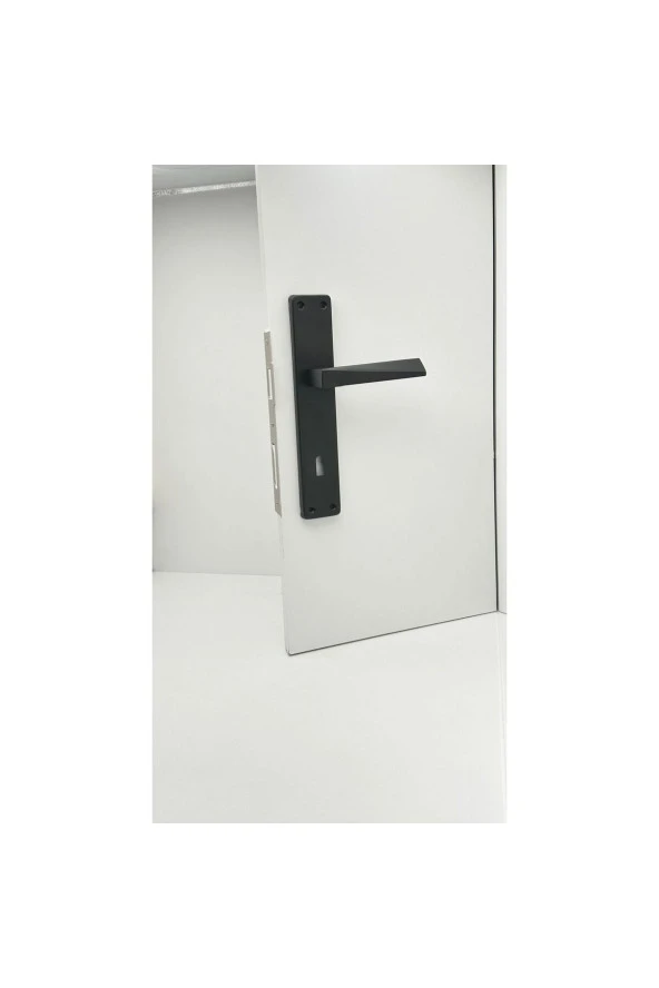 Piramit Siyah Lüx Kare Aynalı Oda Kapı Kolu 3 Takım ürün görseli