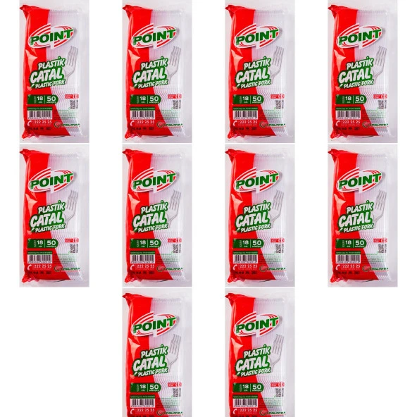 Point Plastik Lüx Şeffaf Çatal - 18 Cm. - 3.2 Gr. - 50 Adetlik 10 Paket ürün görseli 1