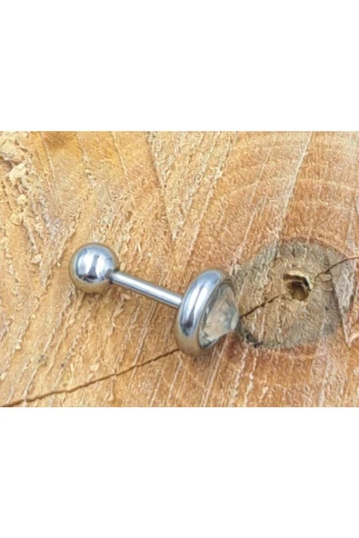 Taşlı Gümüş Renk Piercing