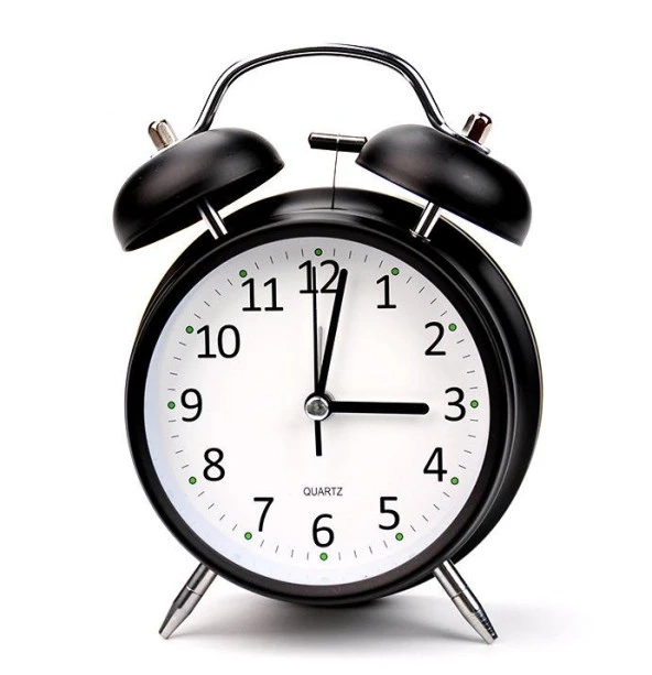 Valkyrie 16cm Büyük Boy Akar Saniyeli Alarm Çalar Saat - Nostaljik Masa Saati Siyah - 2