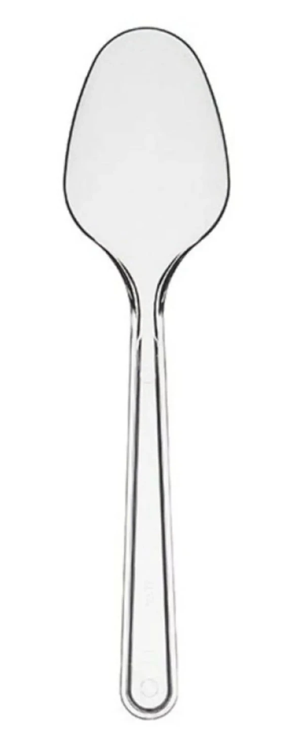 Poppy Plastik Lüx Şeffaf Kaşık - 18 Cm. - 3.2 Gr. - 50 Adetlik 60 Paket - Koli - Resim 3