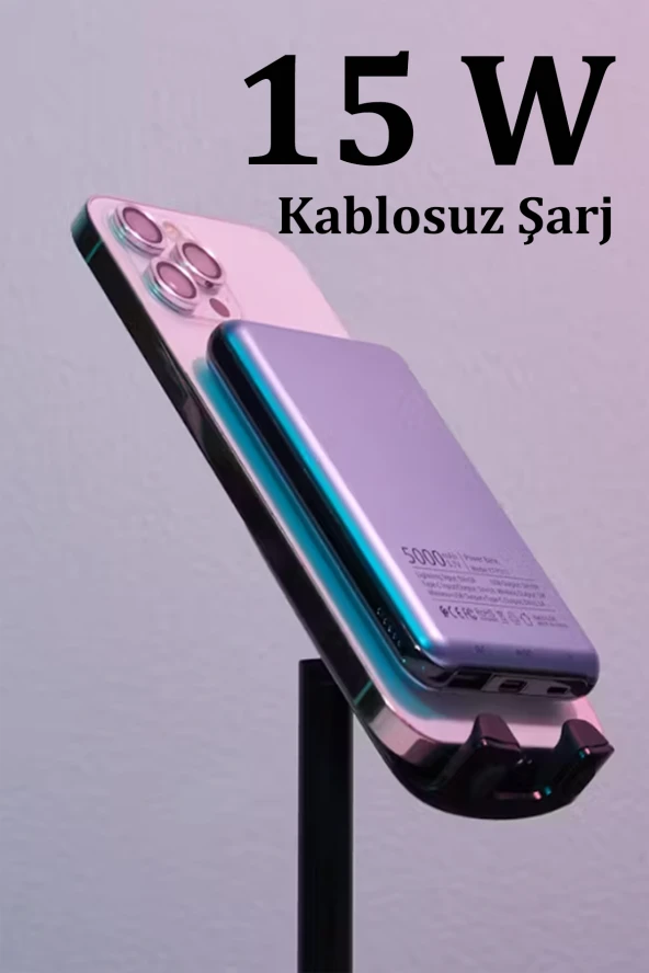 Qpen PD12 5.000 mAh 12W Kablosuz Şarjlı PD Hızlı Şarj Powerbank - 2