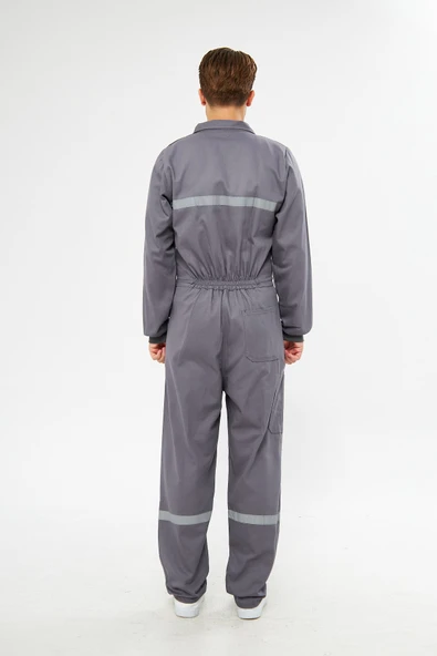 Orange Safety Gri Bütün İş Tulumu 12/16 Gabardin - 5