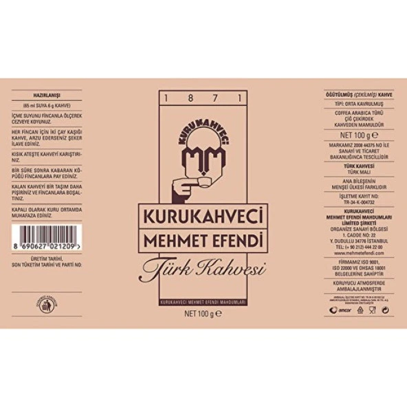 Mehmet Efendi Türk Kahvesi 100 gr - Resim 2