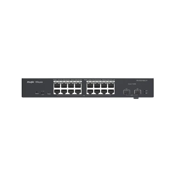 RUIJIE REYEE RG-ES218GC-P 16 PORT GIGABIT +2XGB SFP UPLINK CLOUD YONETILEBILIR 240W POE SWITCH