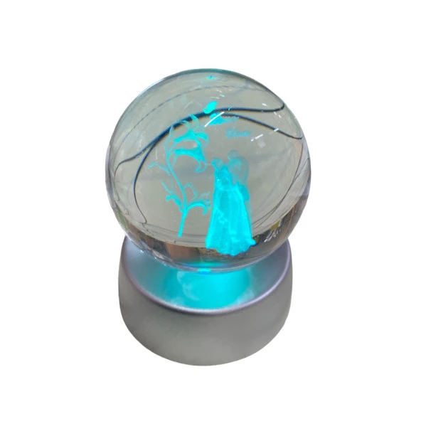 EMF Mini Kristal Küre Renk Değiştiren Figürlü Işıklı