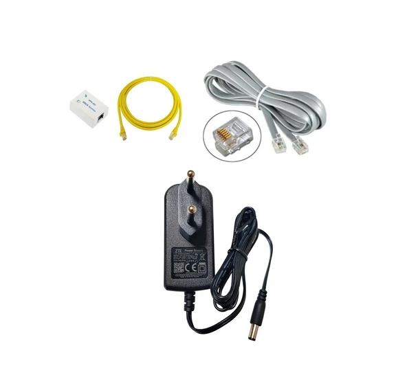 ZTE-Huawei Adaptörü  Adsl/VDSL2/Modem Roter 12 V 1 A Kalın Uçlu+Hediye