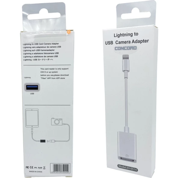 Usb den To Lightning Apple Flash Bellek Okuyucu JH-0514