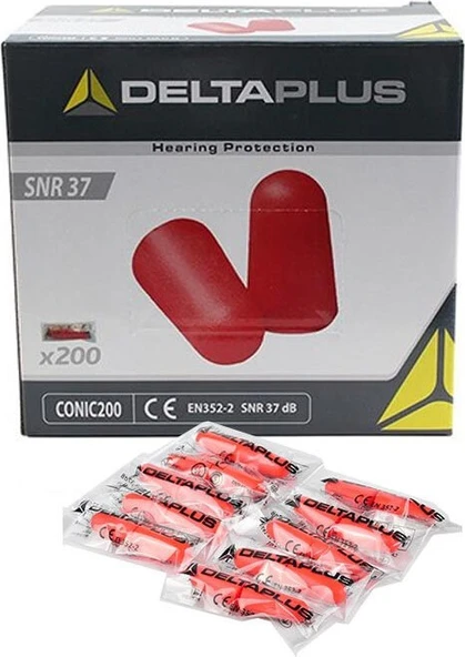 Delta Plus Conıc200 Ipsiz Kulak Tıkacı Pu Köpük Tek Kullanımlık 10'Lu Snr36db - 2