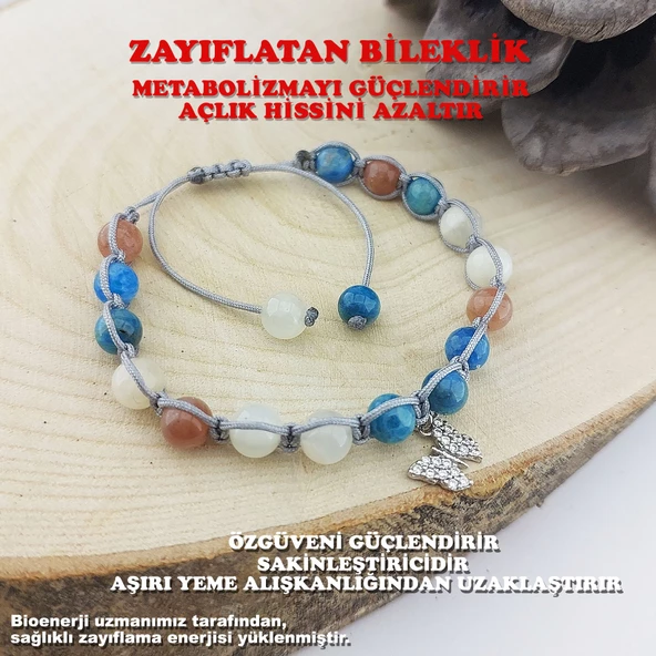 Vaoov 925 Ayar Gümüş Doğal Taşlı Zayıflatan Bileklik ürün görseli