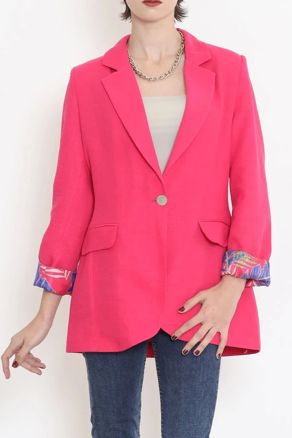 Keten Blazer Ceket Lila