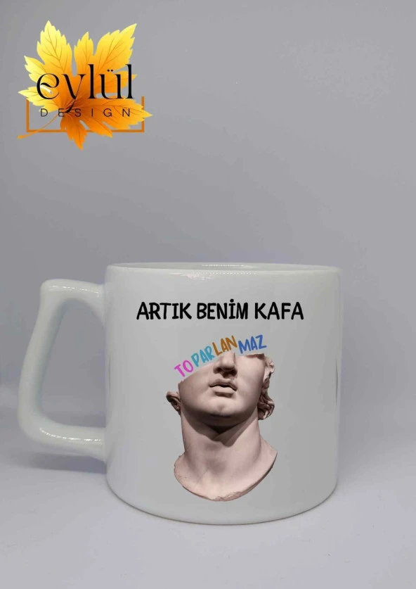 Bu Kafa Toparlanmaz Yazılı Özel Tasarım Baskılı Lüks Seramik Kupa Bardak Hediye Çay-kahve Bardağı
