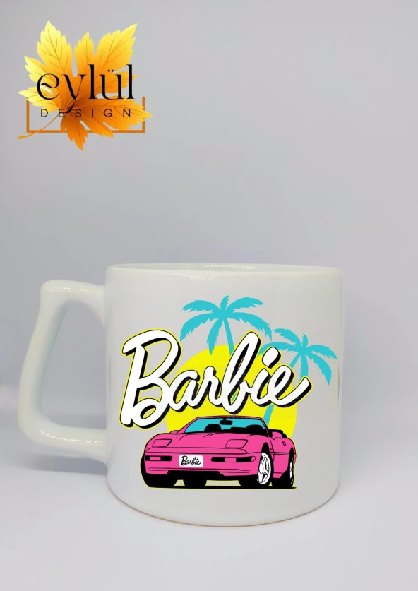 Barbie Baskılı Lüks Seramik Kupa Bardak Hediye Çay-kahve Bardağı