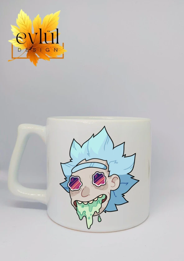 Rick And Morty Rick Sanchez Temalı Özel Tasarım Baskılı Lüks Seramik Kupa Bardak Çay-kahve Bardağı