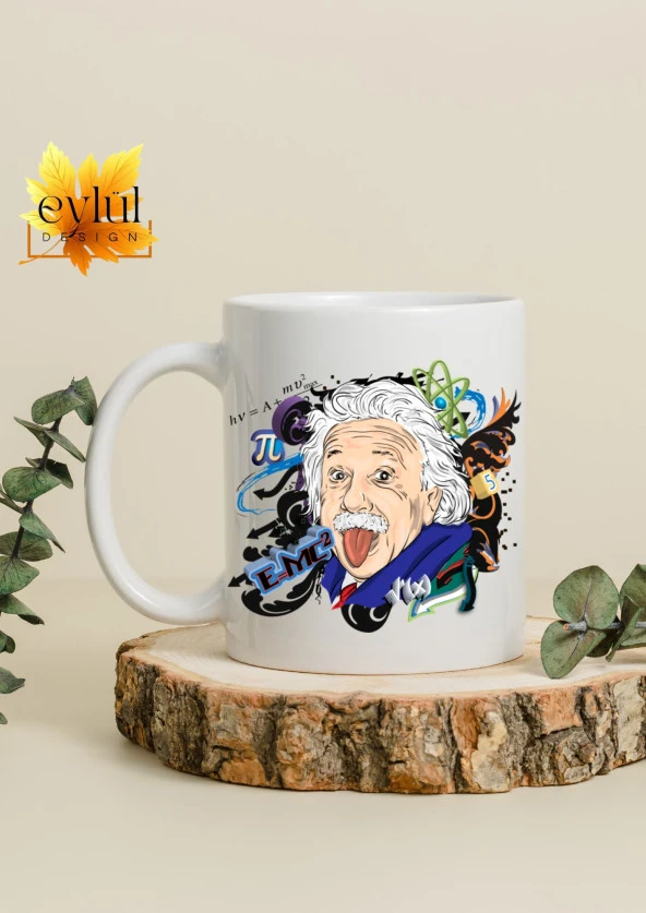 Einstein Eğlenceli Özel Tasarım Baskılı Kupa Bardak Hediye Çay-Kahve Bardağı