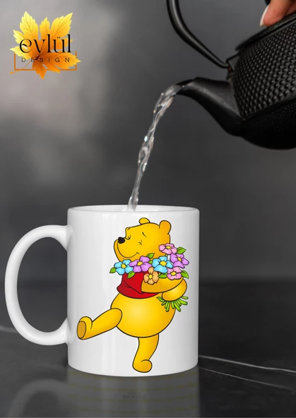 Winnie the Pooh Temalı Sevimli Eğlenceli Özel Tasarım Baskılı Kupa Bardak Hediye Bardak - 2