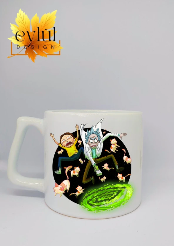 Rick And Morty Temalı Özel Tasarım Baskılı Lüks Seramik Kupa Bardak Hediye Çay-kahve Bardağı