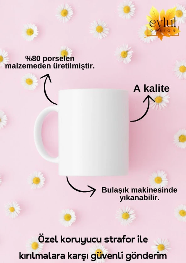 J Harfi Pembe Çiçekli Baskılı Özel Tasarım Renkli Baskılı Kupa Bardak Doğum Günü Hediyesi - Resim 2