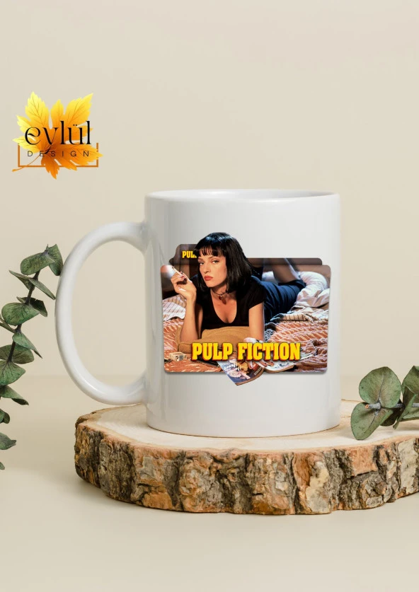 Pulp Fiction Ucuz Roman Mia Wallace Temalı Özel Tasarım Baskılı Kupa Bardak Hediye Bardak