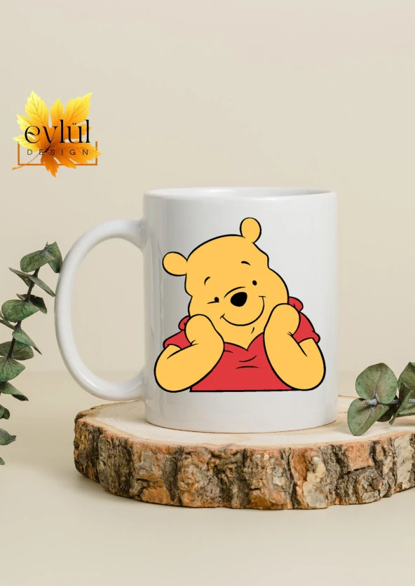 Winnie the Pooh Temalı Sevimli Eğlenceli Özel Tasarım Baskılı Kupa Bardak Hediye Bardak