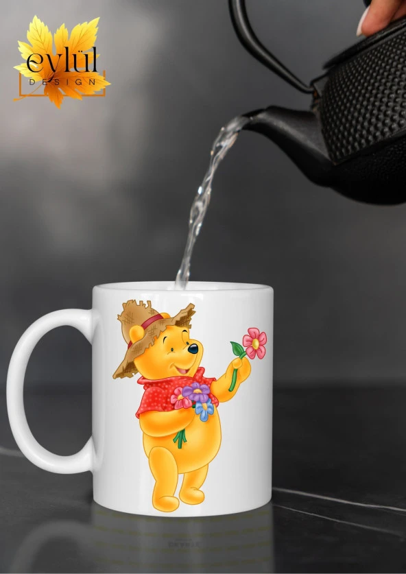 Winnie the Pooh Temalı Sevimli Eğlenceli Özel Tasarım Baskılı Kupa Bardak Hediye Bardak