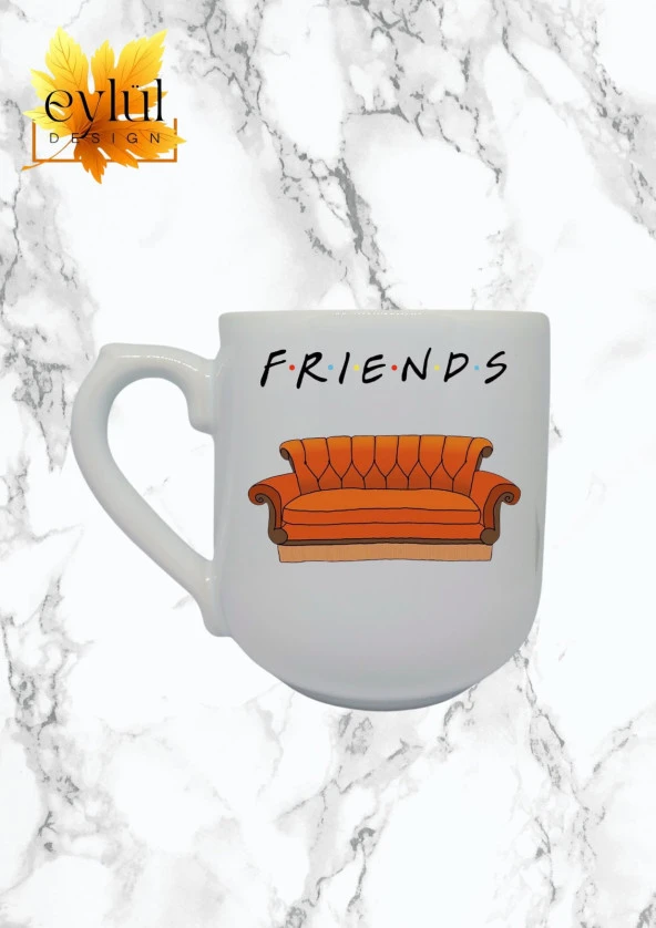 Friends Chair Özel Tasarım Baskılı Lüks Oval Kupa Bardak-Kahve Bardak