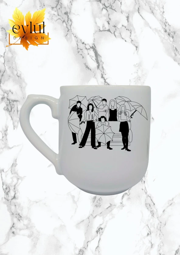 Friends Özel Tasarım Baskılı Lüks Oval Kupa Bardak-Kahve Bardak