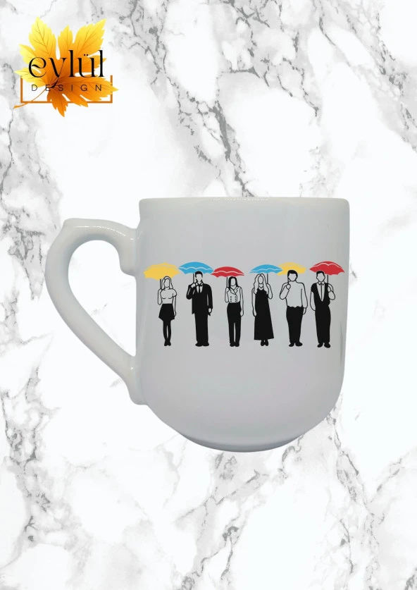 Friends Özel Tasarım Baskılı Lüks Oval Kupa Bardak-Kahve Bardak - 1