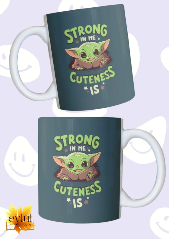 Star Wars Baby Yoda Tam Tur Baskılı Özel Tasarım Renkli Baskılı Kupa Bardak ürün görseli 1