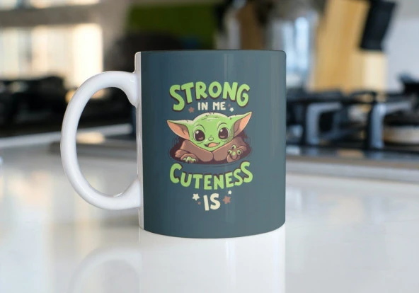 Star Wars Baby Yoda Tam Tur Baskılı Özel Tasarım Renkli Baskılı Kupa Bardak - Resim 3