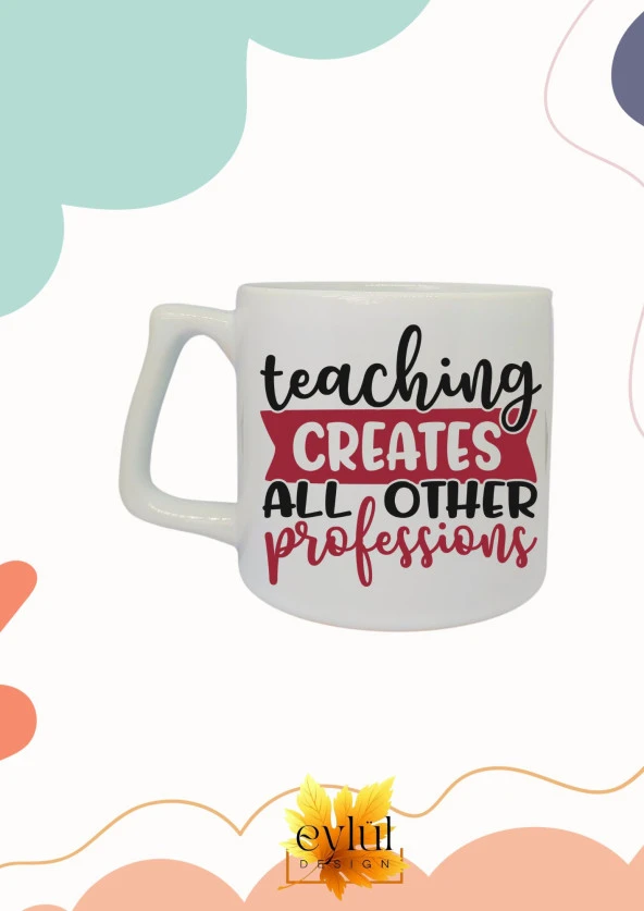 Öğretmen Temalı Özel Tasarım Baskılı Lüks Seramik Kupa Bardak Öğretmenler Günü Hediyesi ürün görseli 1